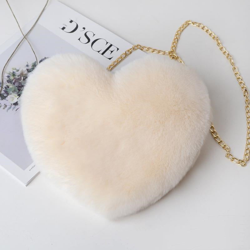 Sophia – Sac bandoulière en peluche avec chaîne pour femmes