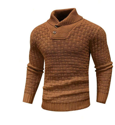 Ian – Slim Fit Herren Rollkragenpullover mit Knopfdesign