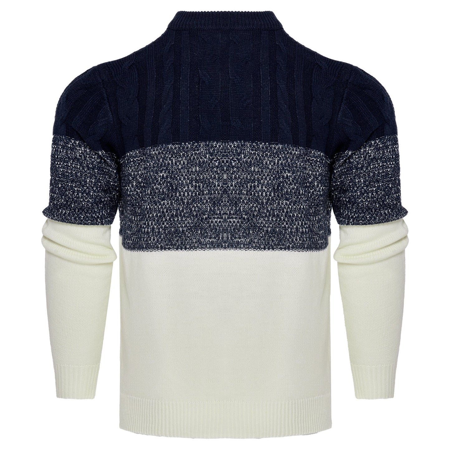 Ashley – Lässiger Farbblock Langarm Pullover mit Kabelstrick