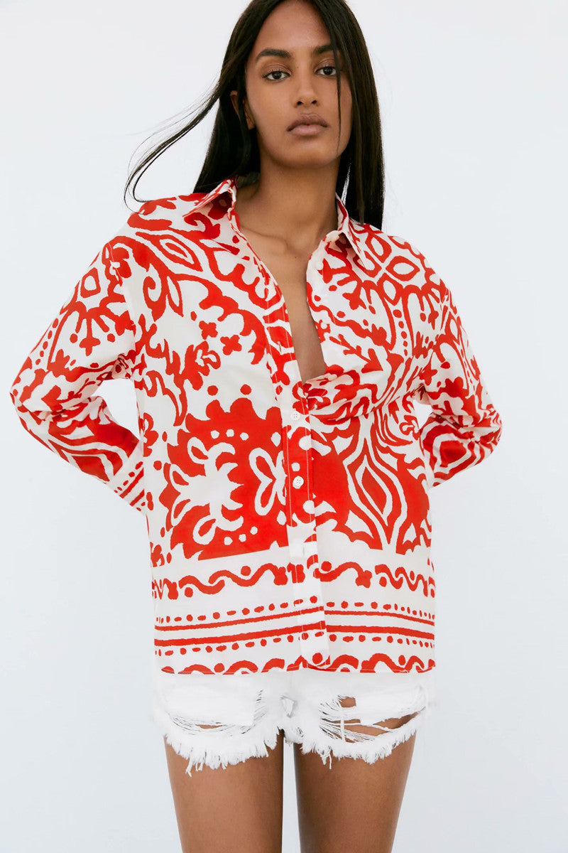 Carol – Blouse Imprimée d'Été pour Femmes