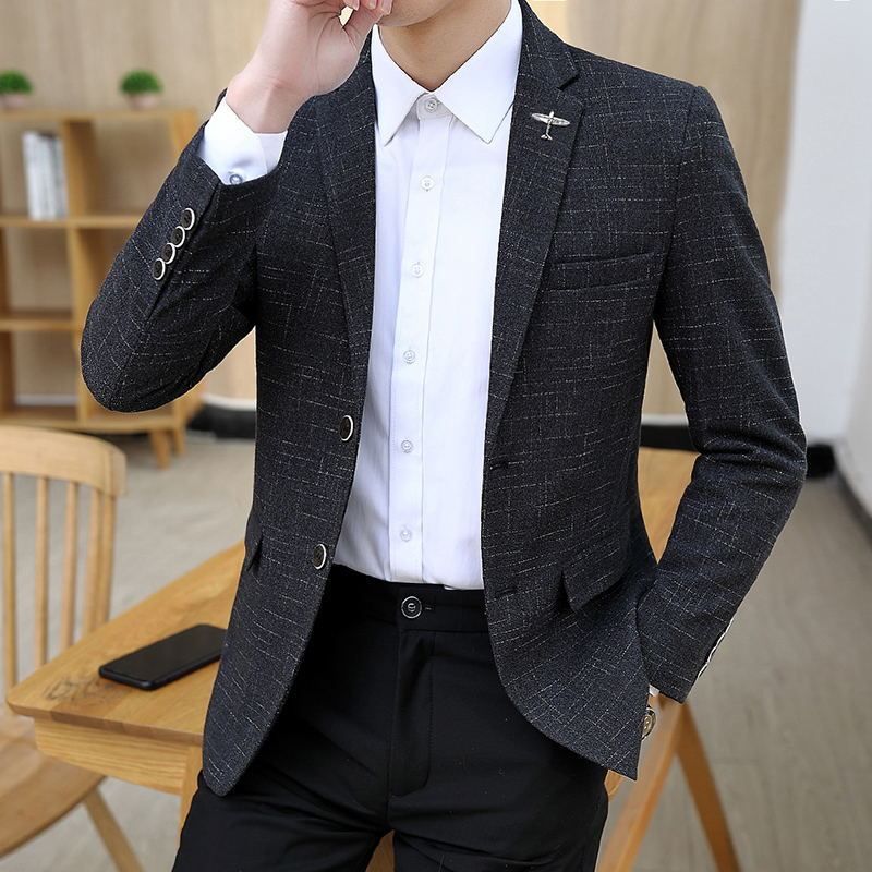 Desmond – Veste Homme Fine à Motif Foncé