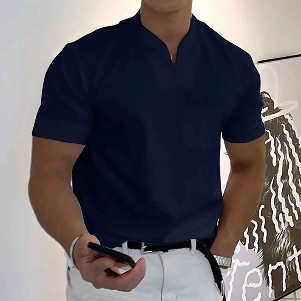 Robin – T-shirt de fitness à manches courtes pour homme en coton extensible avec poche