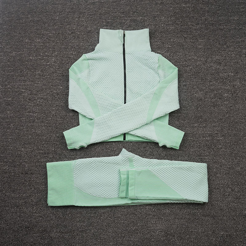 Wendy – Ensemble Fitness Stretch Trois Pièces pour Yoga