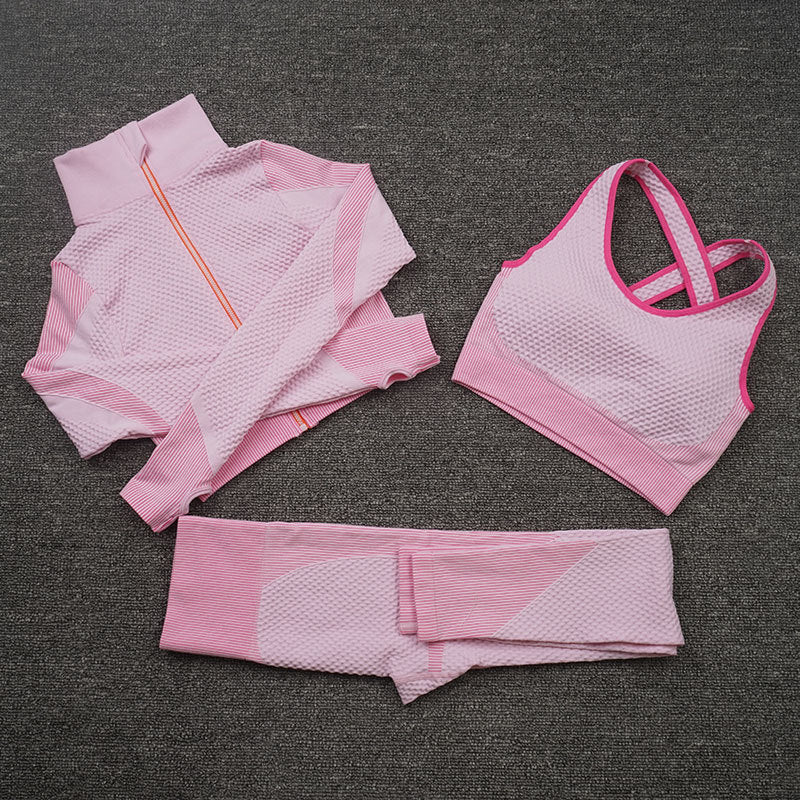 Wendy – Ensemble Fitness Stretch Trois Pièces pour Yoga
