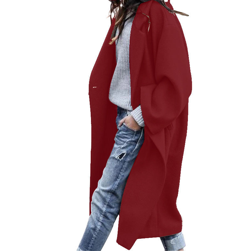 Karen – Long manteau femme avec poches en laine