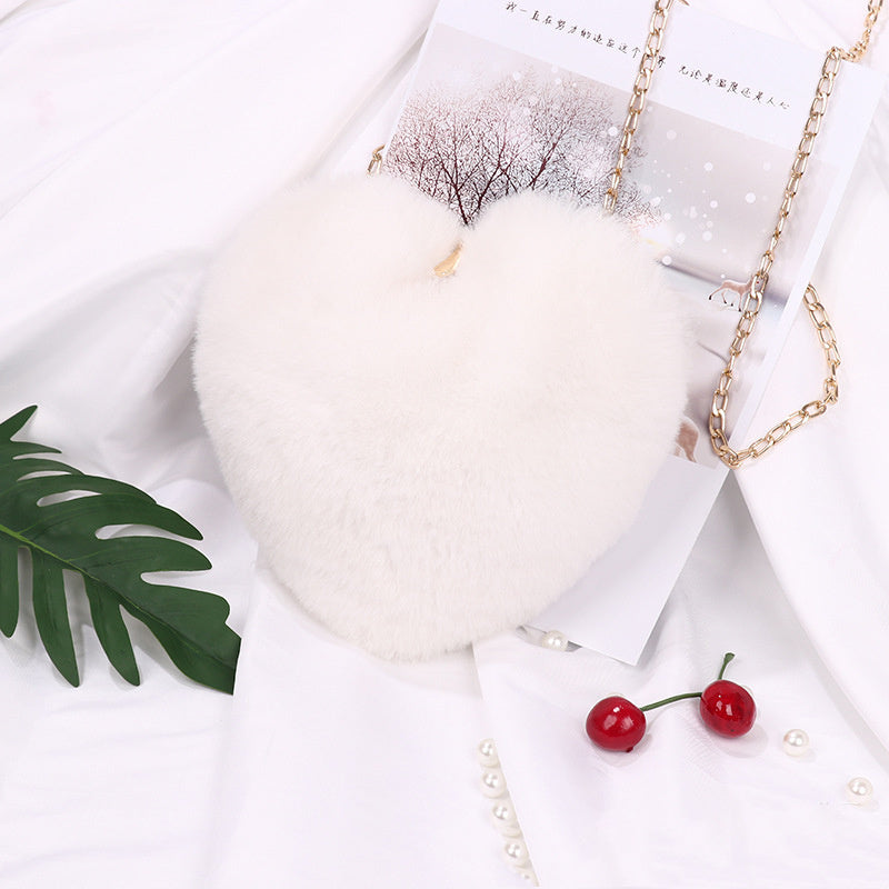 Sophia – Sac bandoulière en peluche avec chaîne pour femmes