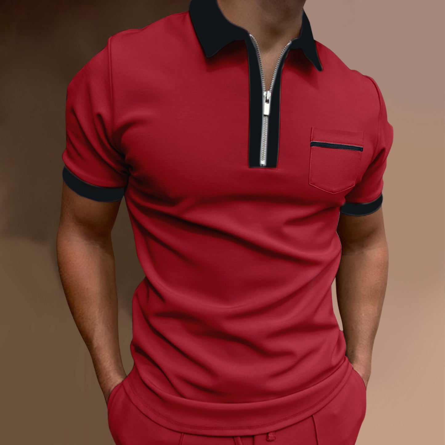 Damon – Polo pour hommes avec col à revers et coupe ajustée