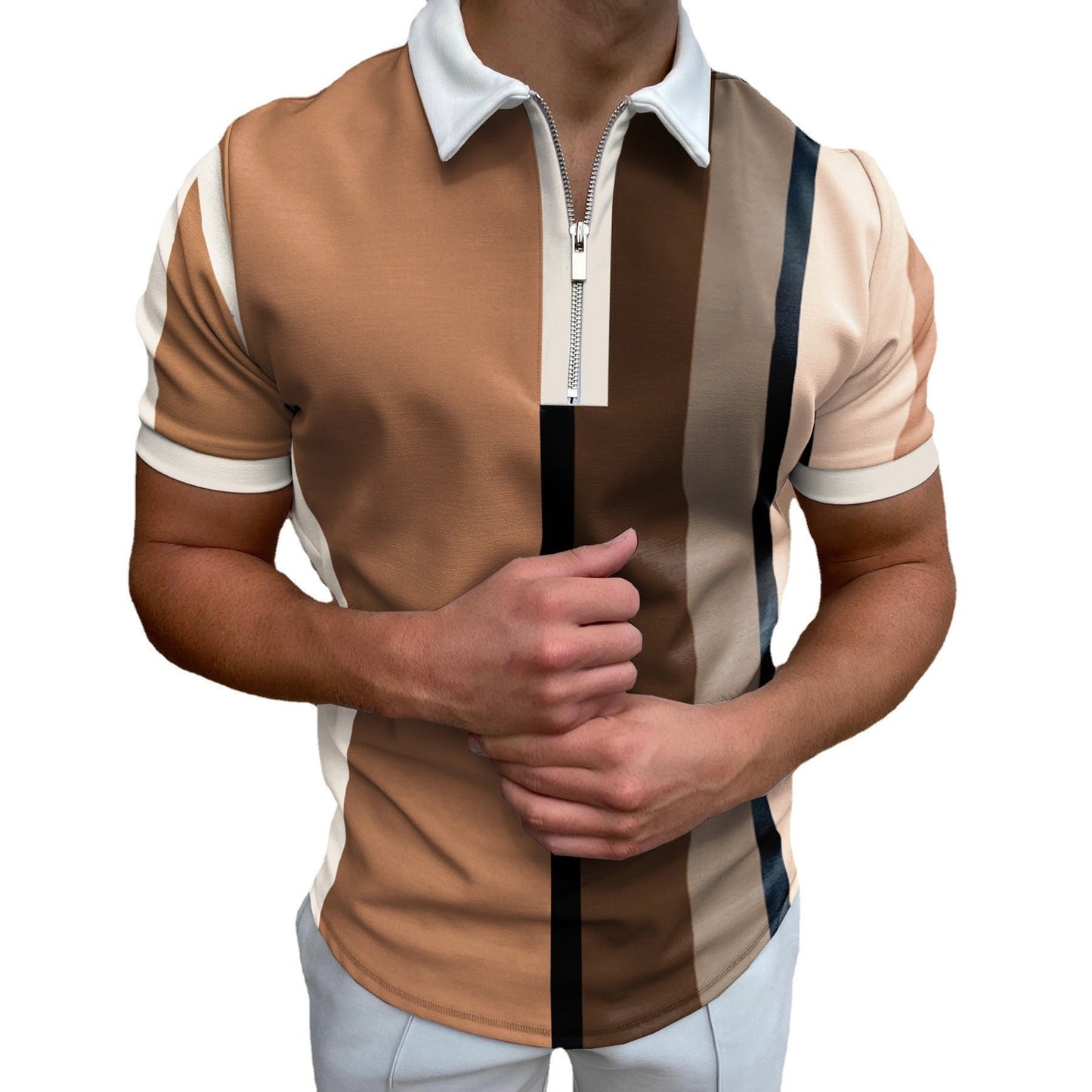 Terrence – T-shirt décontracté pour homme avec motif rayé