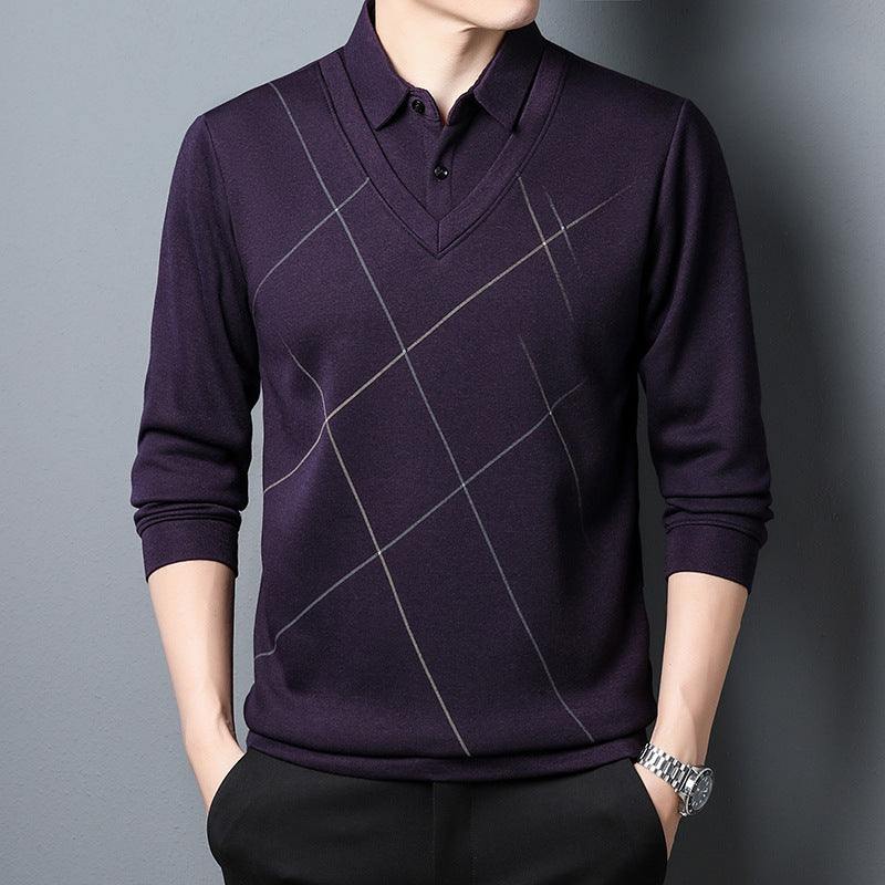 Andy – T-shirt manches longues à effet deux-en-un pour homme