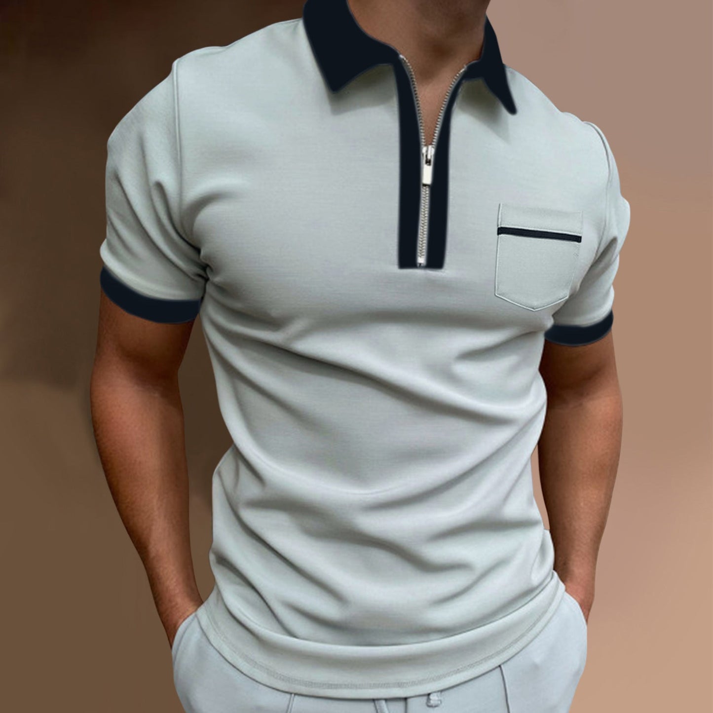 Damon – Polo pour hommes avec col à revers et coupe ajustée
