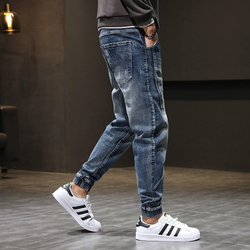Phil – Jean Élastique en Velours Grande Taille pour Homme
