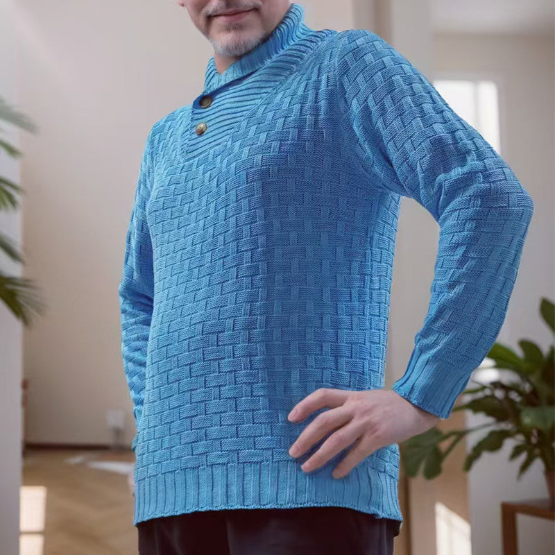Ian – Slim Fit Herren Rollkragenpullover mit Knopfdesign
