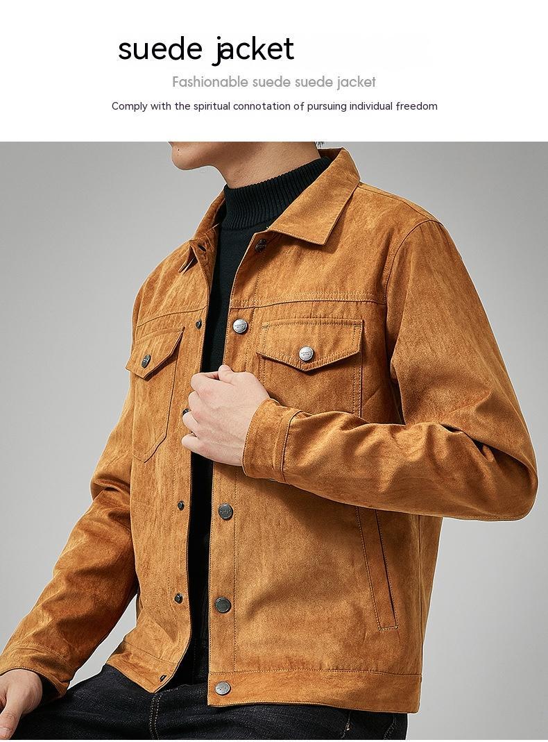 Keith – Veste britannique pour homme en daim vegan brossé