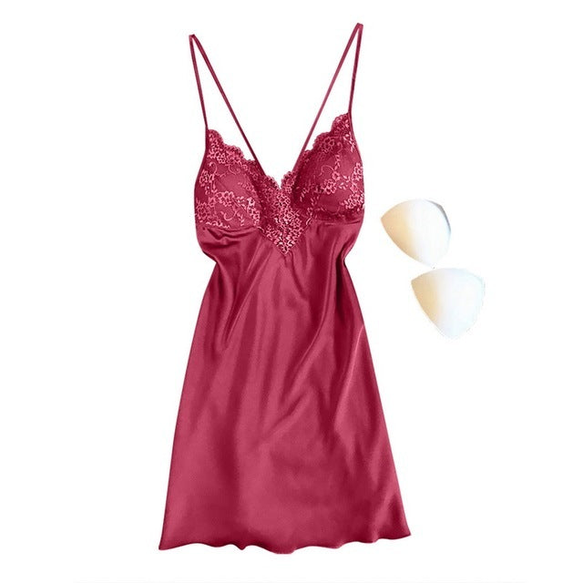 Alice – Pyjama en satin avec dentelle pour femmes