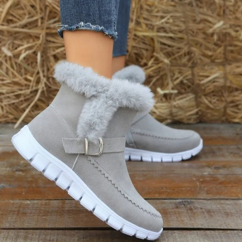 Lily – Bottes d'Hiver Épaisses avec Design à Boucles