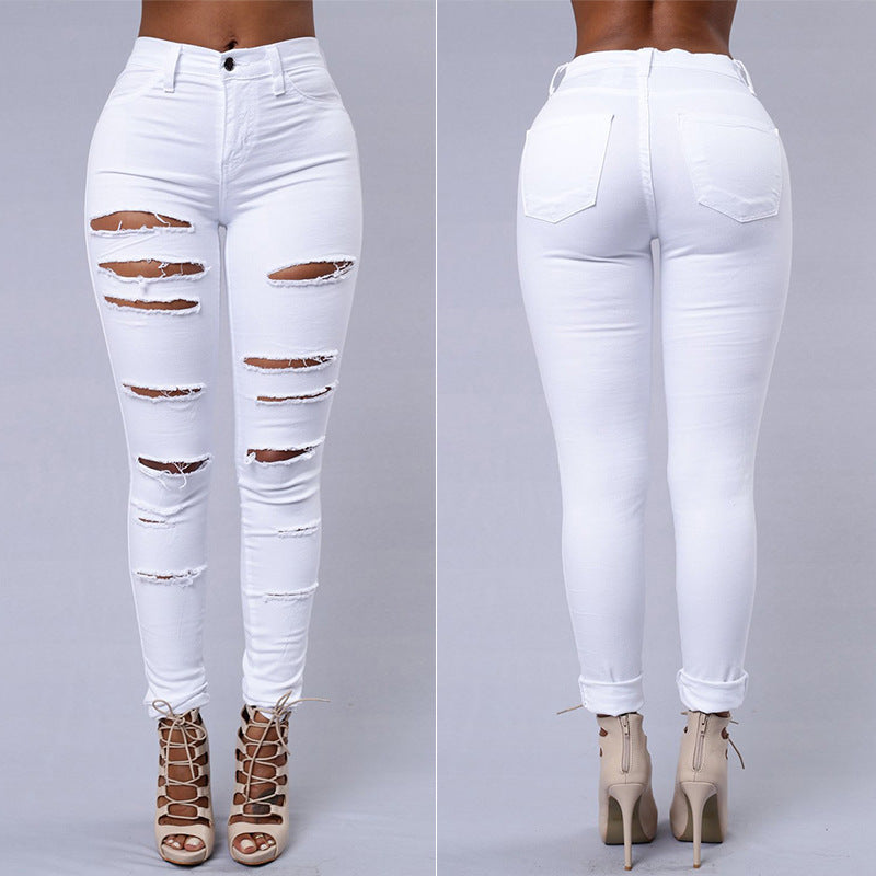 Francesca – Jean déchiré taille haute pour femmes
