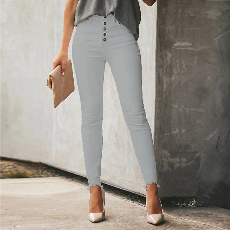 Nicole – Pantalon Décontracté Uni pour Femme