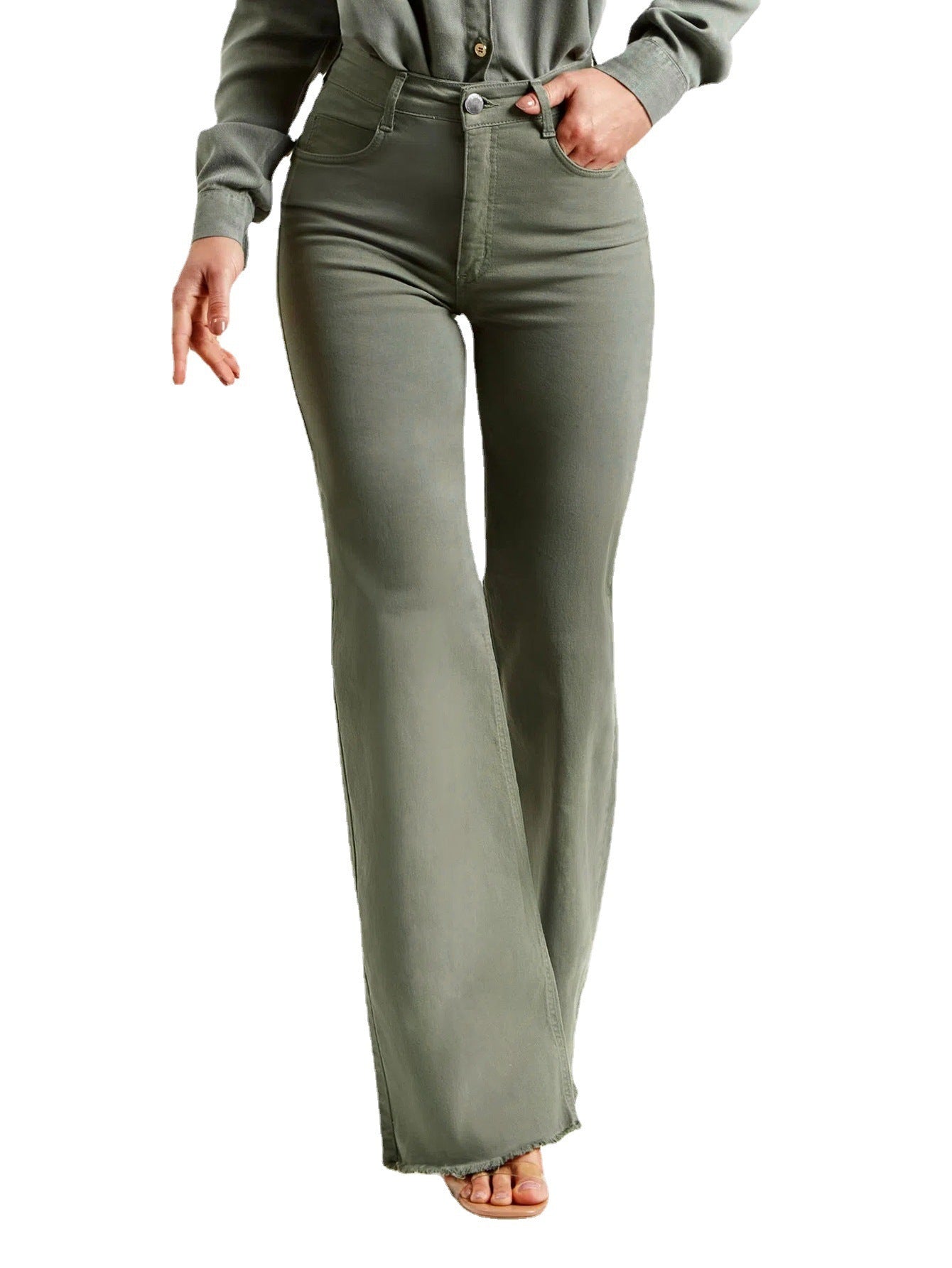 Andrea – Pantalon Évasé à Franges