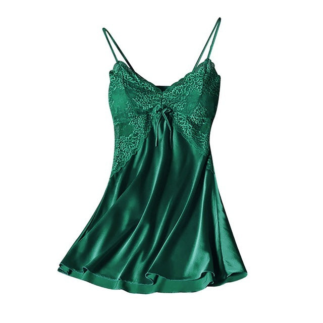 Alice – Pyjama en satin avec dentelle pour femmes