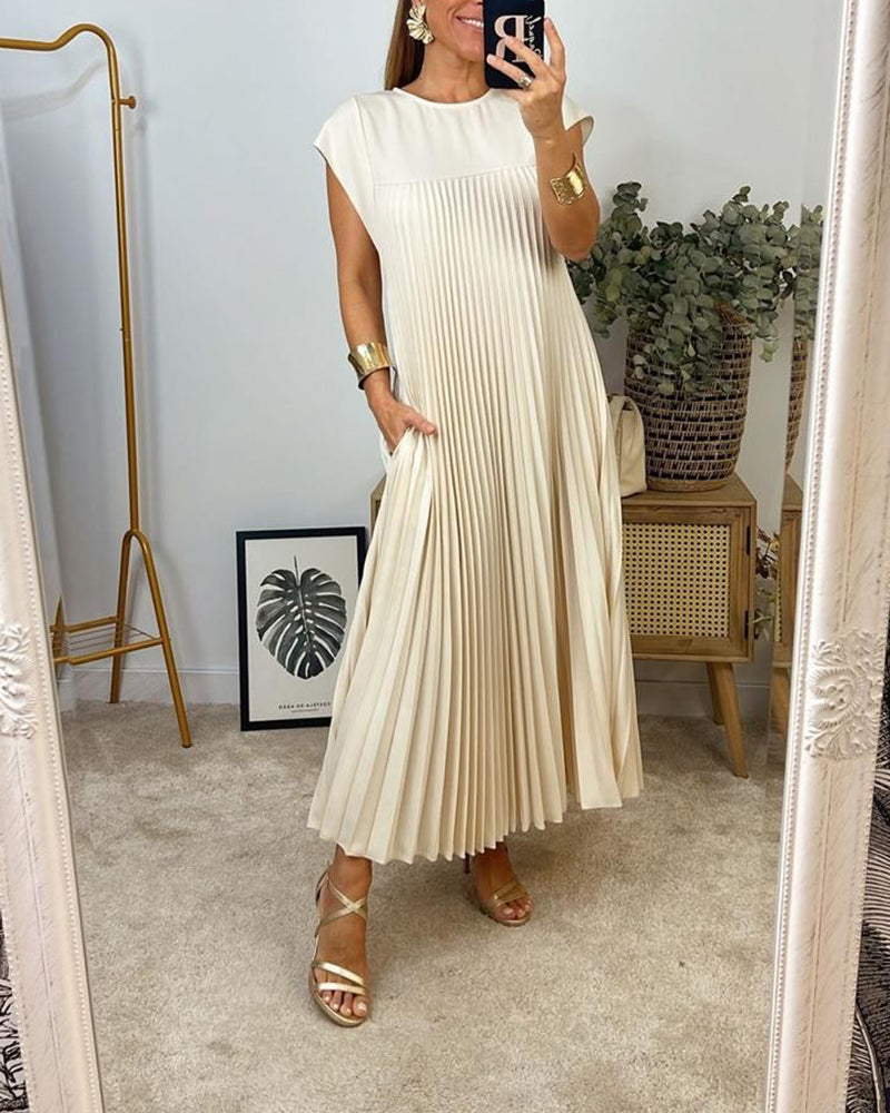Natasha – Robe Plissée Sans Manches