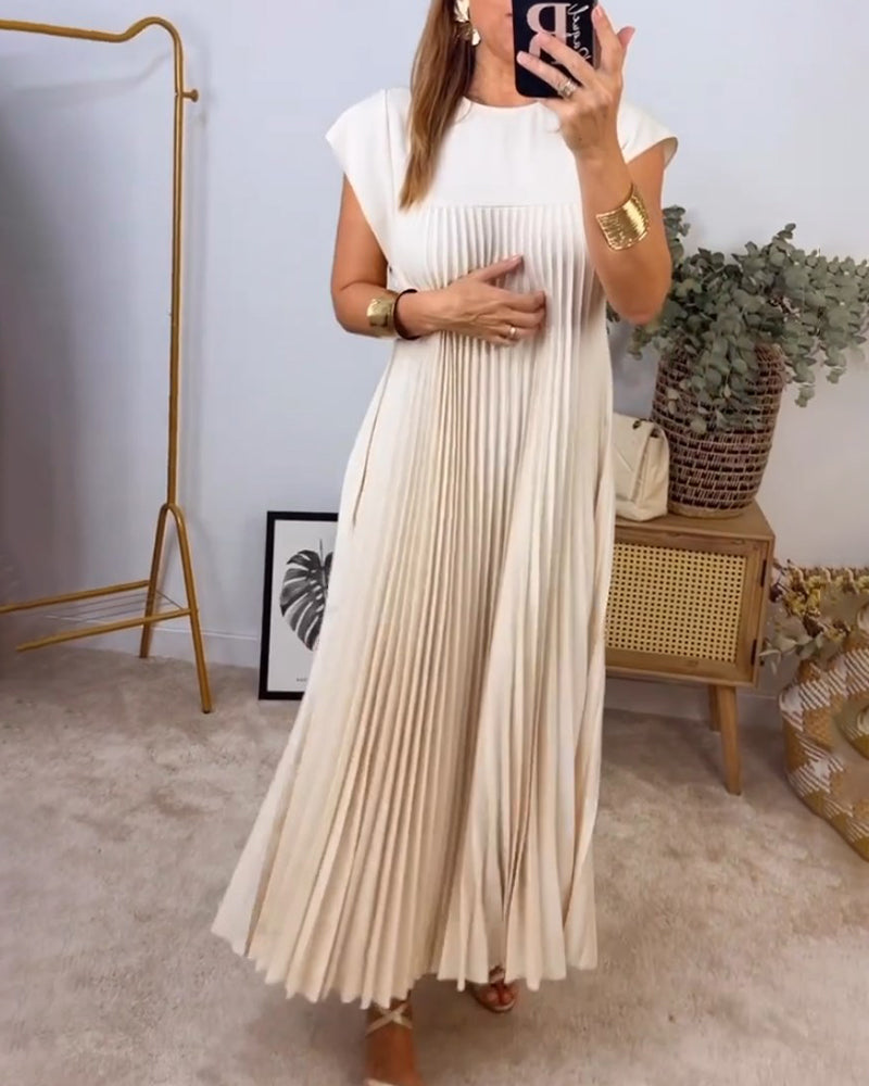 Natasha – Robe Plissée Sans Manches