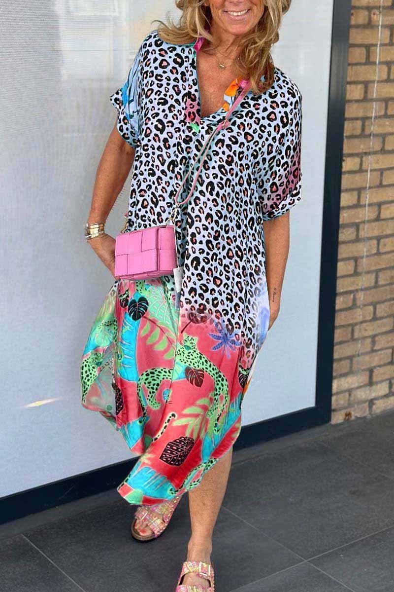 Amy - Robe décontractée à motifs léopard