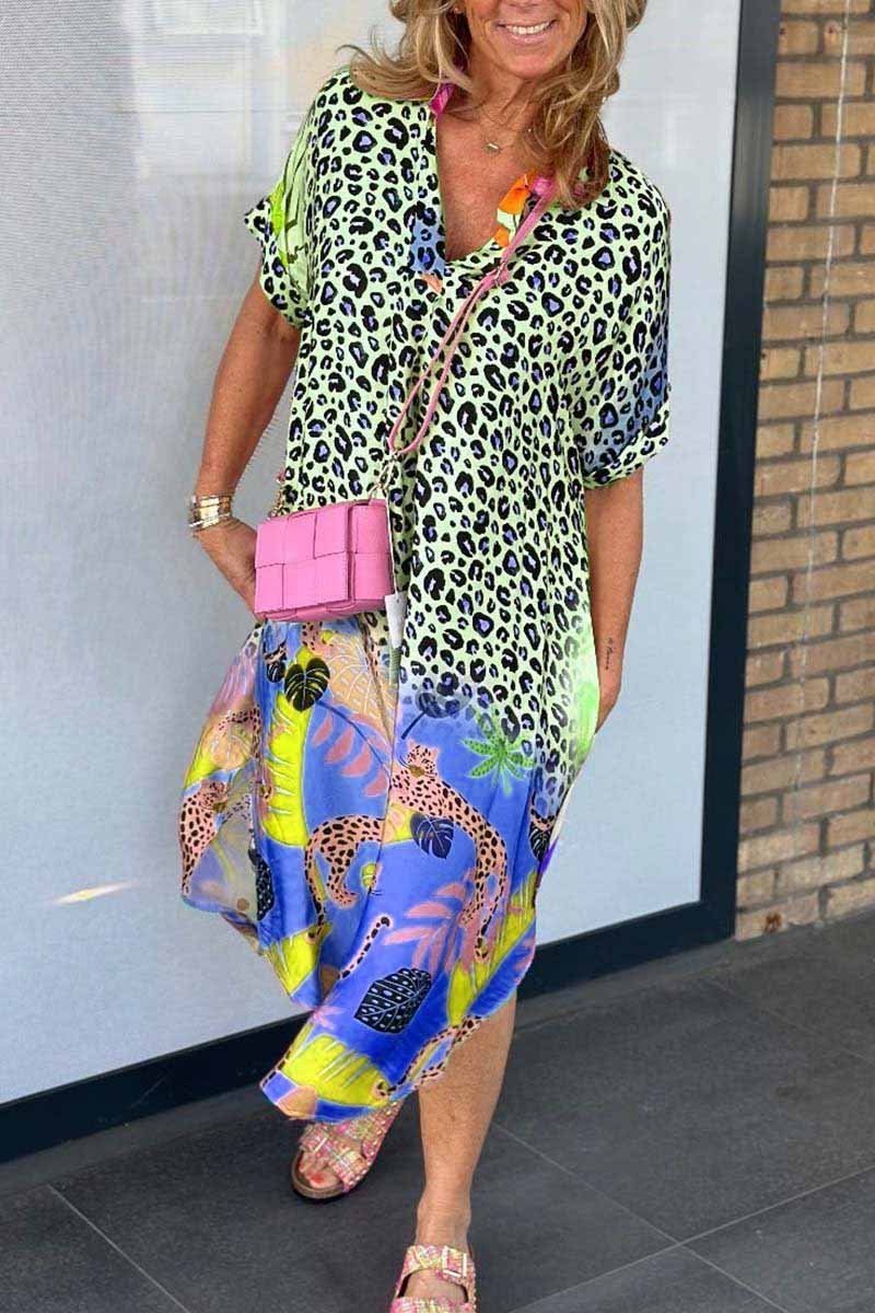 Amy - Robe décontractée à motifs léopard