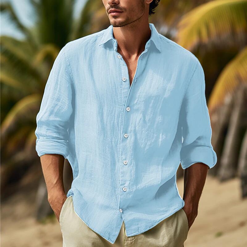 Brett – Chemise décontractée pour homme en grande taille unie