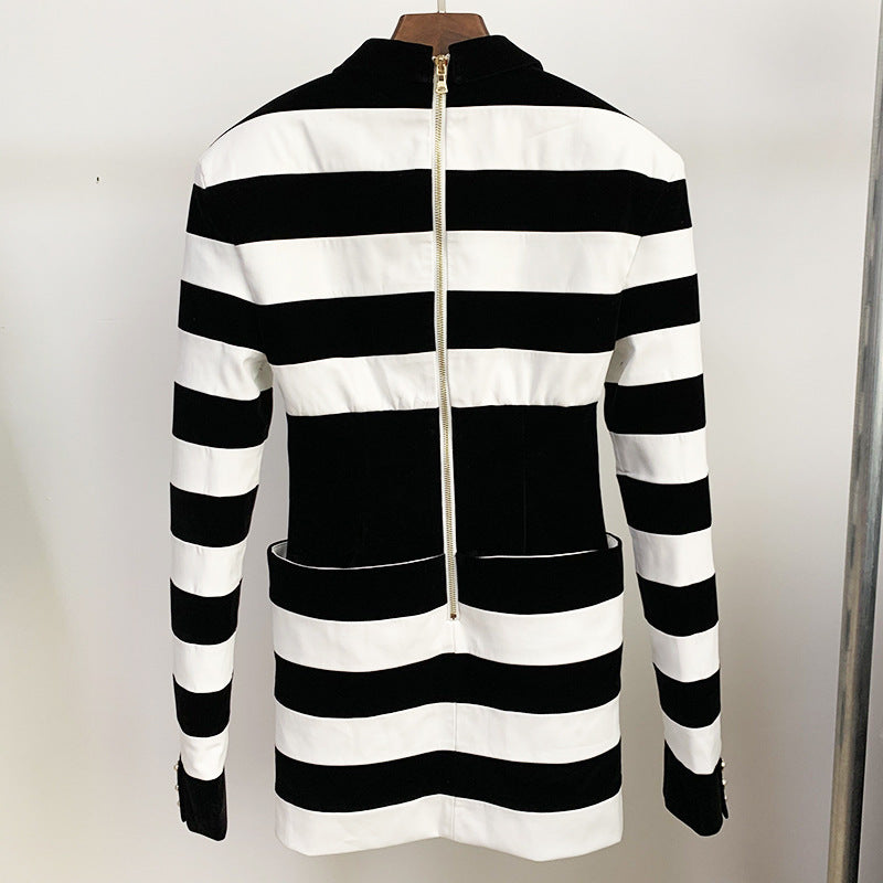 Sara – Robe Tunique en Cuir Végétalien et Velours avec Épaules Larges