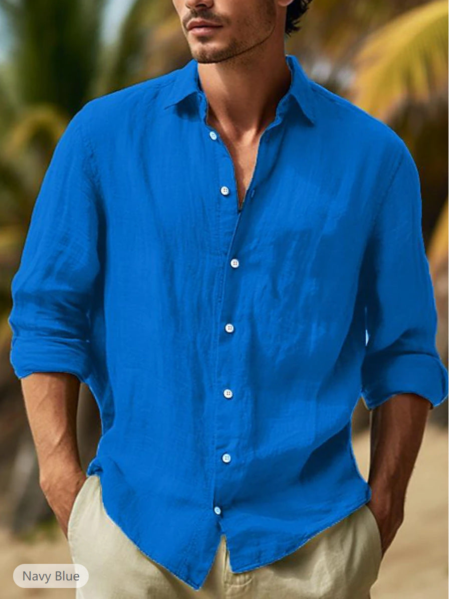 Brett – Chemise décontractée pour homme en grande taille unie