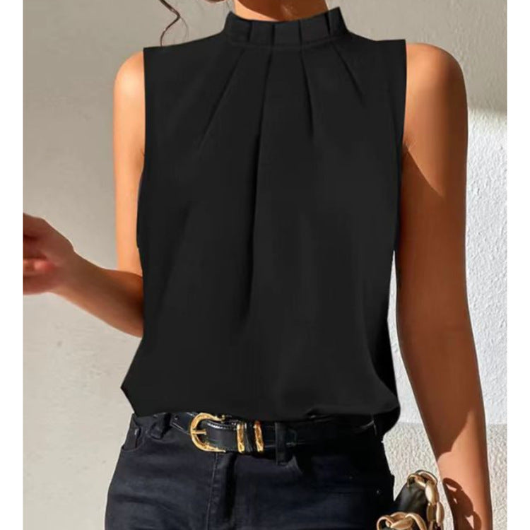 Lily – Veste sans manches slim noire décontractée