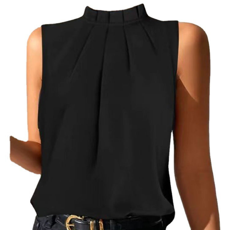 Lily – Veste sans manches slim noire décontractée