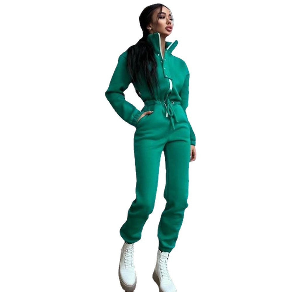 Denise – Jumpsuit décontracté à col montant pour femmes
