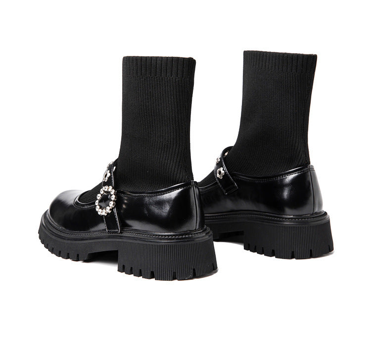 Denise – Bottines à semelle épaisse style chaussette pour femmes
