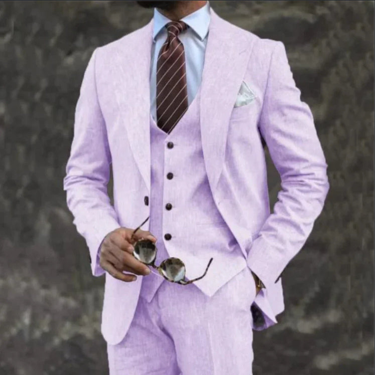 Darren – Costume d'affaires rose pour homme