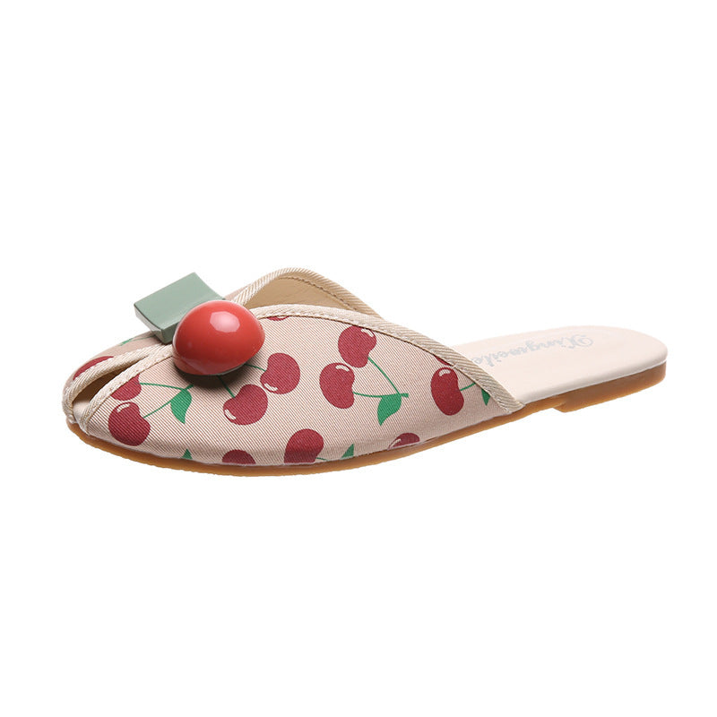 Miranda – Sandales Plates avec Bout Cerise