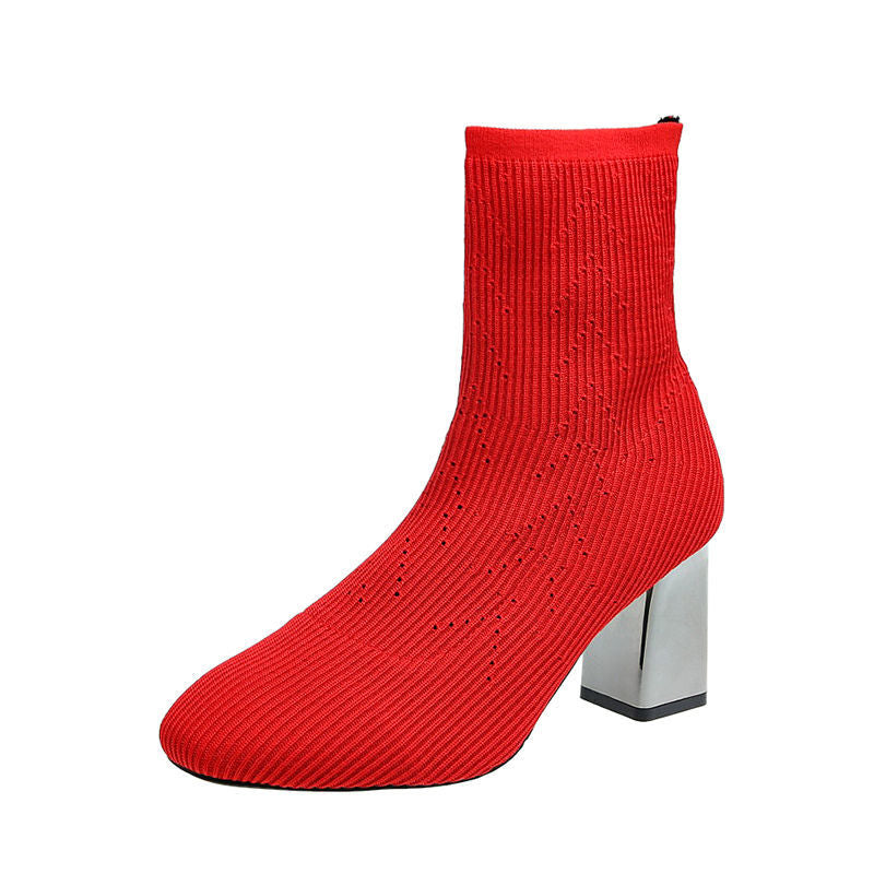 Julie – Bottes Élastiques à Talons Hauts pour Femmes