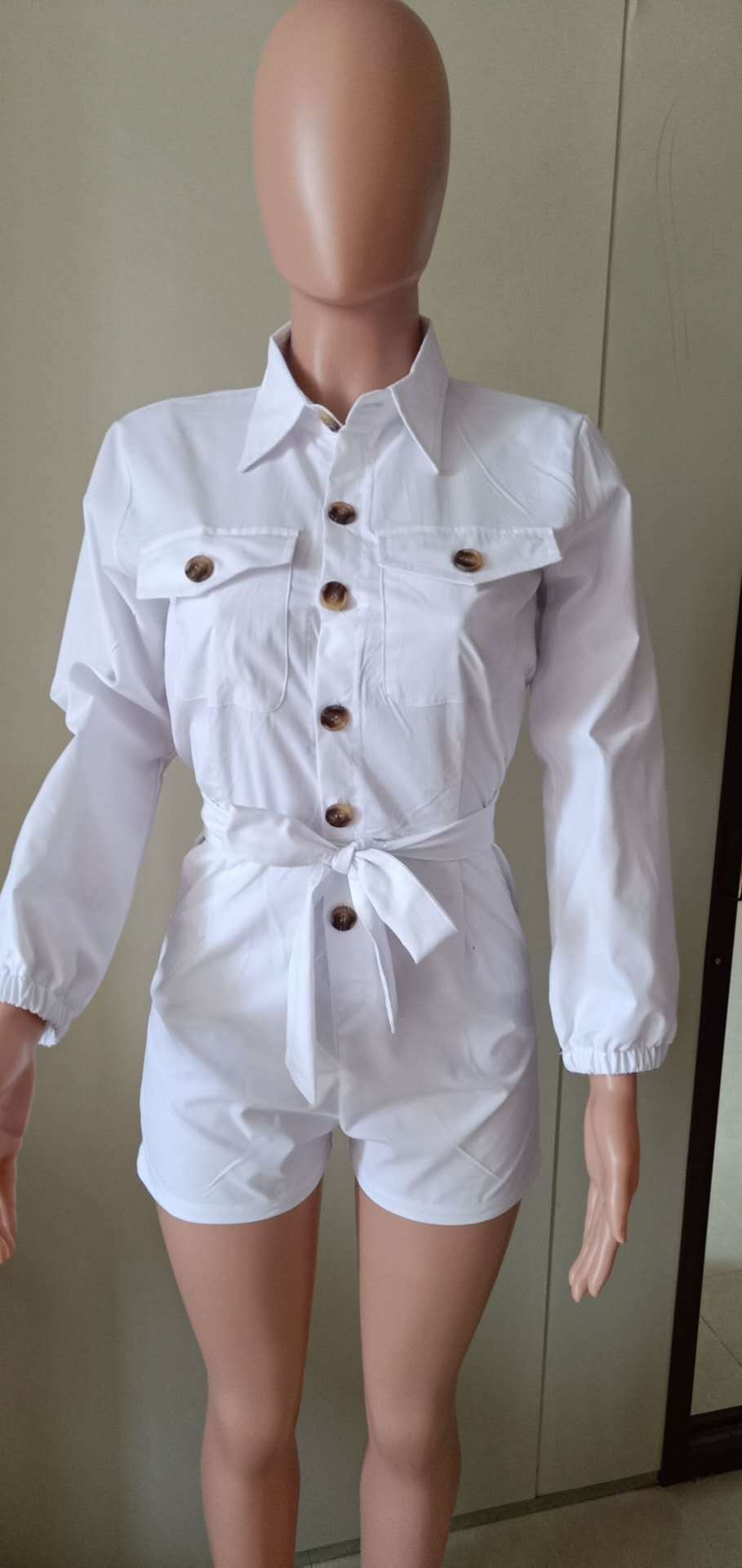 Imogen – Jumpsuit Décontracté pour Femmes en Tissu Blanc