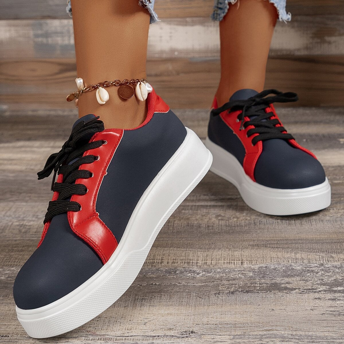 Gabrielle – Baskets Rétro Femme avec Lacets