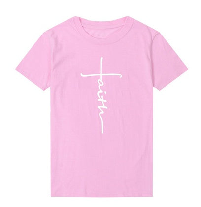 Alison – T-shirt en coton avec motif croix pour femmes