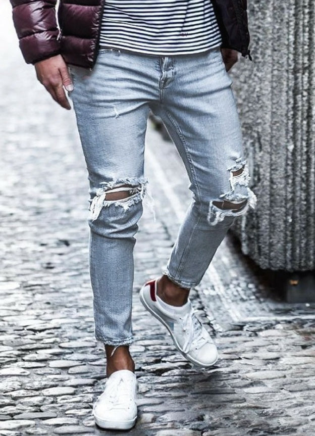Mitchell – Jeans Skinny Déchirés pour Hommes Style Streetwear
