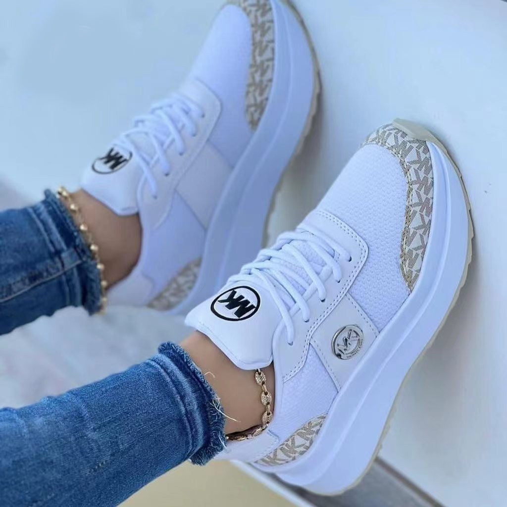 Mary – Chaussures de Loisirs pour Femmes à Semelle Épaisse avec Bloc de Couleur et Bout Rond