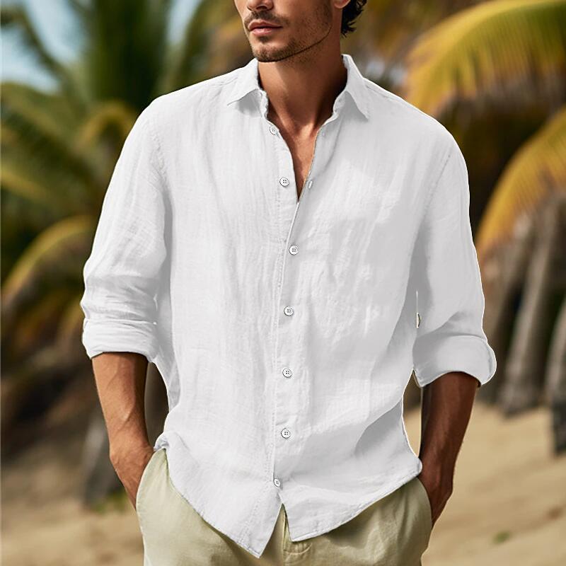 Brett – Chemise décontractée pour homme en grande taille unie