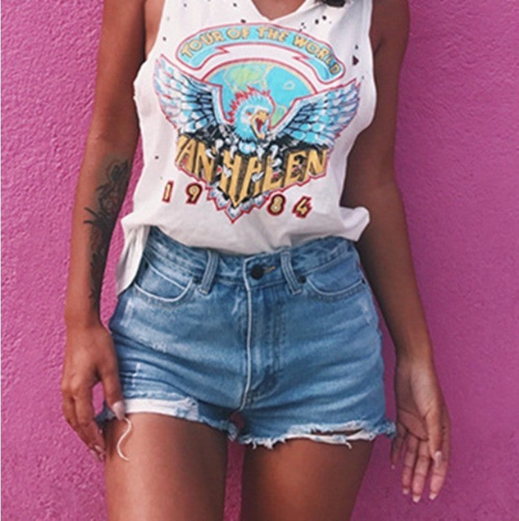 Tracy – Shorts en Jean Rétro pour Femmes avec Déchirures