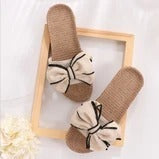 Emma – Slipper d'été avec nœud et lin plat