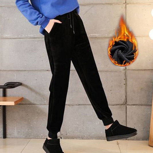 Carol – Harem Pantalon Décontracté Slim en Cachemire Vegan avec Mouton
