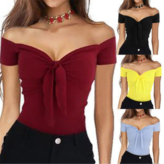 Kimberley – T-shirt décontracté pour femme avec col en V
