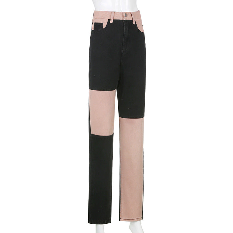 Christina – Jean taille haute avec coutures contrastées pour femmes