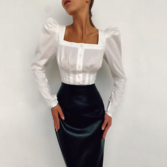 Marie – Cardigan à Manches Bouffantes Longues
