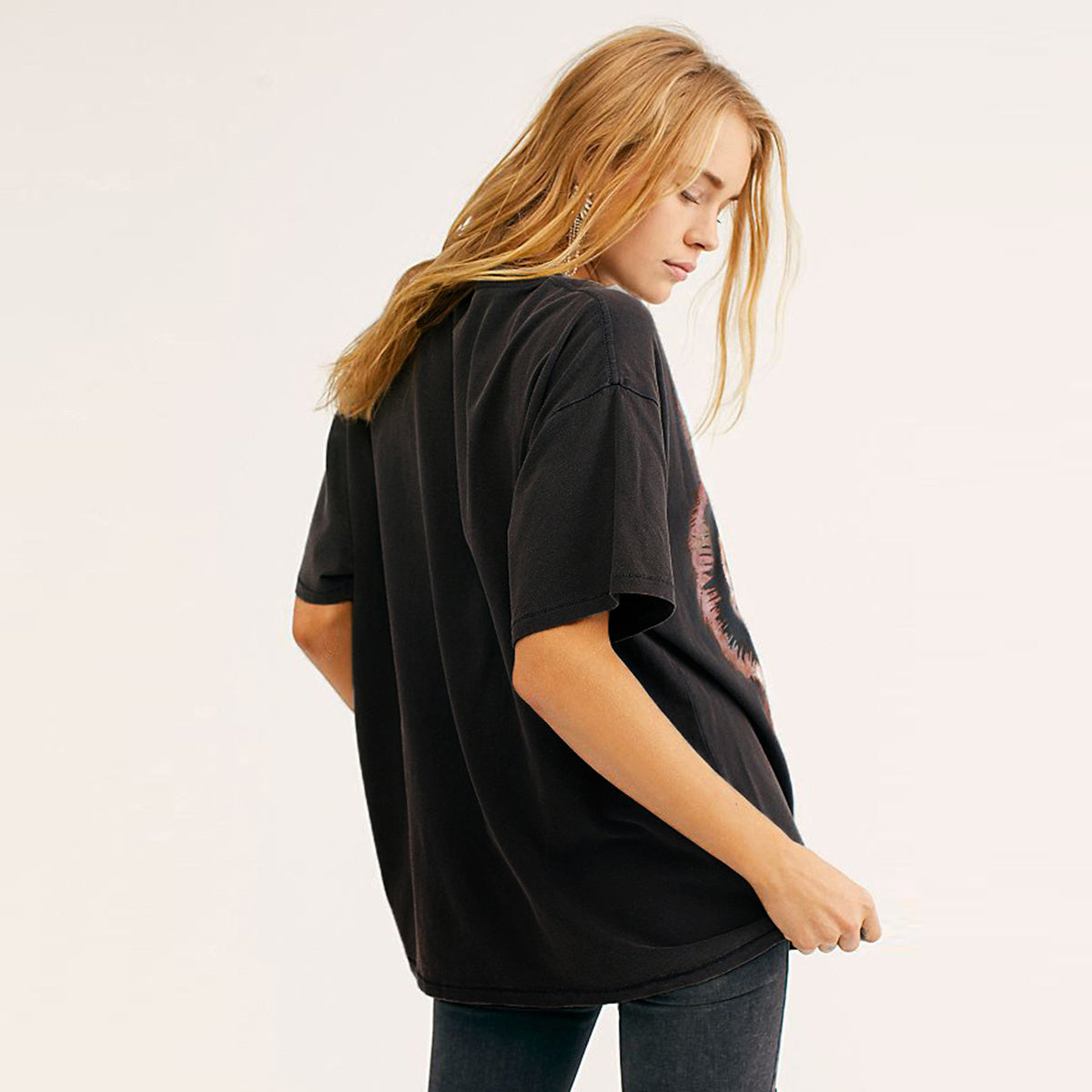 Percy – T-shirt en coton pur avec imprimé noir